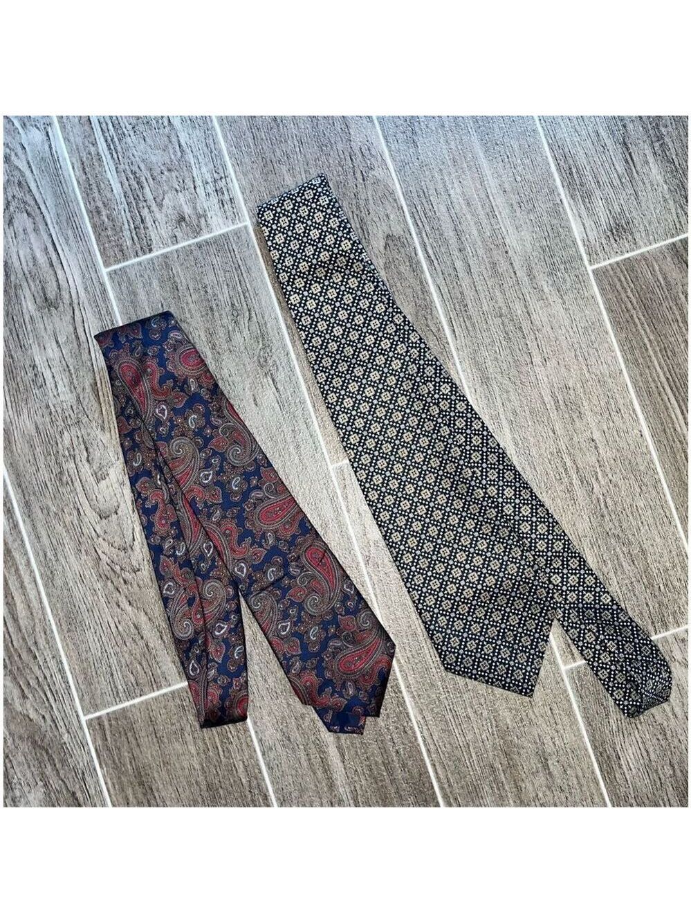 Tie 2 of them Vintage? Luigi Valentino checked Hand Made. Bert Pulitzer paisley